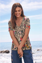 Load image into Gallery viewer, ROSE LACE FAVORITE SHORT SLEEVE V-NECK SWING TEE