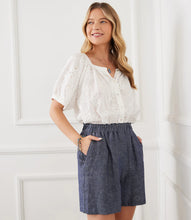 Load image into Gallery viewer, Eyelet Peasant Top