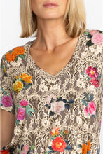 Load image into Gallery viewer, ROSE LACE FAVORITE SHORT SLEEVE V-NECK SWING TEE