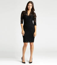 Load image into Gallery viewer, V-Neck Scallop Hem Lace Dress