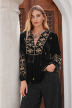 Load image into Gallery viewer, PALMIRA CURVED HEM PRAIRIE BLOUSE
