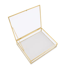 Load image into Gallery viewer, Glass Gold Metal Case 8x10x2
