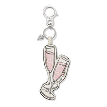 Load image into Gallery viewer, Paris Blooms Champagne For Two Handbag Fob
