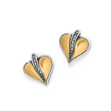 Load image into Gallery viewer, Precious Heart Two Tone Post Earrings
