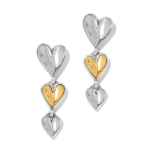 Load image into Gallery viewer, Cascade Heart Trio Post Drop Earrings
