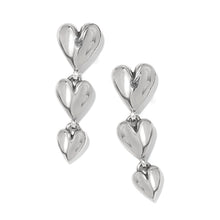 Load image into Gallery viewer, Cascade Heart Trio Post Drop Earrings
