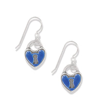 Load image into Gallery viewer, One Heart Padlock French Wire Earrings
