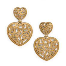 Load image into Gallery viewer, Contempo Heart Double Post Drop Earrings
