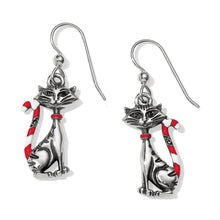 Load image into Gallery viewer, Candy Cane Cat Earrings
