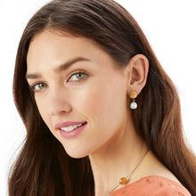 Load image into Gallery viewer, Mediterranean Pearl Post Drop Earrings
