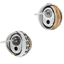 Load image into Gallery viewer, Neptune's Rings Black Agate Button Earrings
