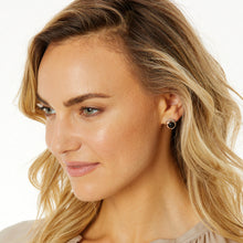 Load image into Gallery viewer, Neptune's Rings Black Agate Button Earrings
