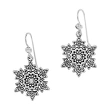 Load image into Gallery viewer, Glint Snowflake French Wire Earrings
