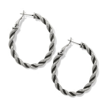 Load image into Gallery viewer, Interlok Twist Oval Leverback Hoop Earrings
