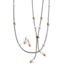 Load image into Gallery viewer, Meridian Petite Pearl Two Tone Post Hoop Earrings
