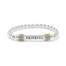 Load image into Gallery viewer, Meridian Faithful Two Tone Stretch Bracelet
