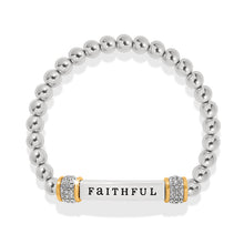 Load image into Gallery viewer, Meridian Faithful Two Tone Stretch Bracelet
