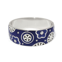 Load image into Gallery viewer, Flora Wide Hinged Bangle Bracelet
