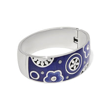 Load image into Gallery viewer, Flora Wide Hinged Bangle Bracelet
