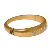 Load image into Gallery viewer, Timeless Wisdom Love Hinged Bangle Bracelet
