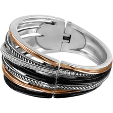 Load image into Gallery viewer, Neptune's Rings Black Hinged Bangle
