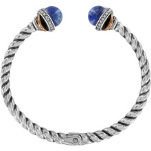 Load image into Gallery viewer, Neptune's Rings Brazil Blue Quartz Open Hinged Bangle
