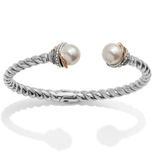 Load image into Gallery viewer, Neptune's Rings Pearl Open Hinged Bangle
