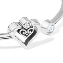 Load image into Gallery viewer, Alcazar Duet Heart Open Hinged Bangle
