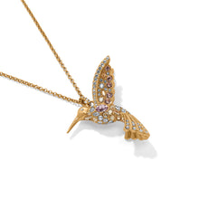 Load image into Gallery viewer, Trust Your Journey Golden Hummingbird Necklace
