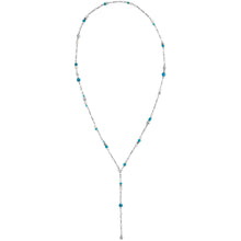 Load image into Gallery viewer, Pebble Turquoise And Pearl Convertible Y Necklace
