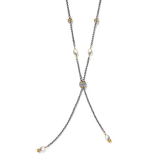 Load image into Gallery viewer, Meridian Petite Pearl Two Tone Y Necklace
