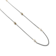 Load image into Gallery viewer, Meridian Petite Pearl Two Tone Long Necklace
