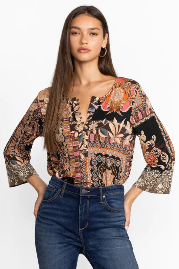 FLORA LACE BUTTON FRONT TUNIC